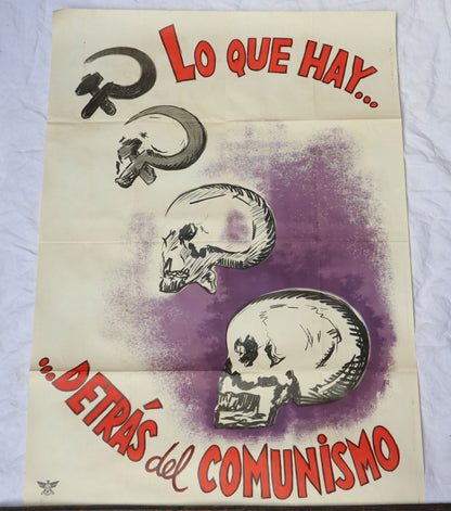 Poster Lo Que Hay Detrás del Comunismo Guerra Civil 100X70 1937 ORIGINAL