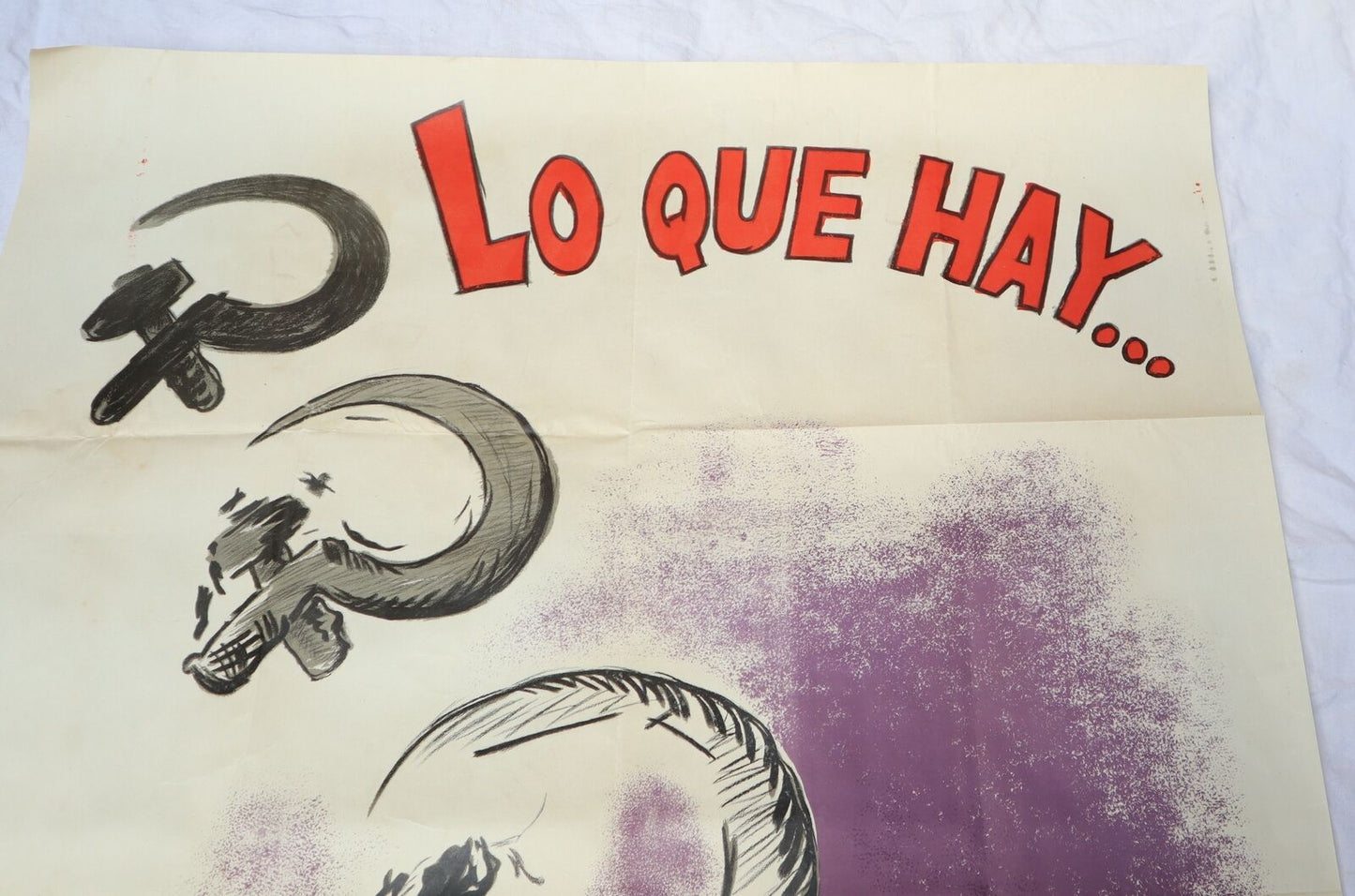 Poster Lo Que Hay Detrás del Comunismo Guerra Civil 100X70 1937 ORIGINAL