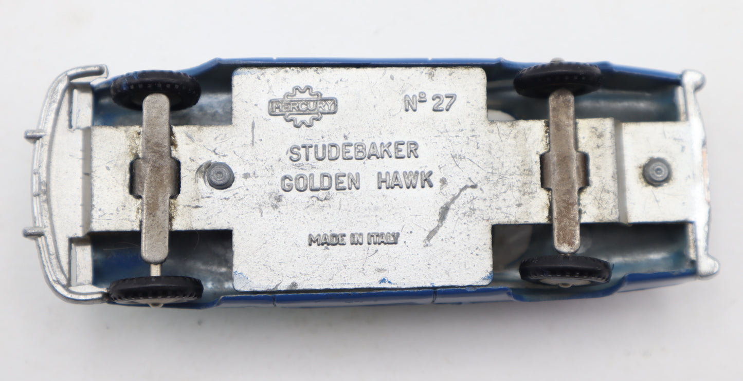 Vintage Mercury No.27 Car Studbaker Golden Hawk Metal Die Cast Made in Italy