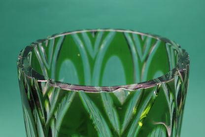 Vintage Vaso Creart Anni 50/60 Cristallo Verde Esmeraldo da Collezione stelle fiori