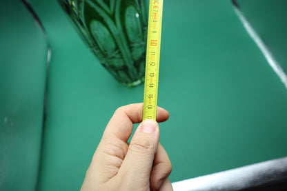 Vintage Vaso Creart Anni 50/60 Cristallo Verde Esmeraldo da Collezione stelle fiori