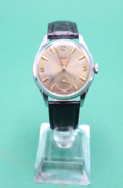 RARE Vintage Mens Longines Swiss Made Stainless steel Gold tone wristwatch Unique Patina