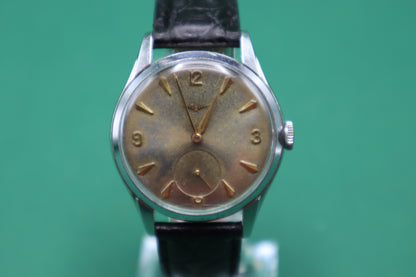 RARE Vintage Mens Longines Swiss Made Stainless steel Gold tone wristwatch Unique Patina