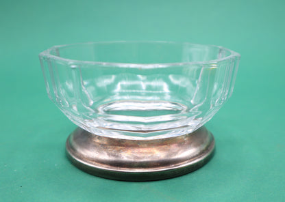 Vintage Vetro argento porta confetti portagioielli Caramelle Trinket Dish Glass silver decoration aperitif sweets