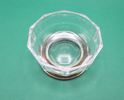 Vintage Vetro argento porta confetti portagioielli Caramelle Trinket Dish Glass silver decoration aperitif sweets