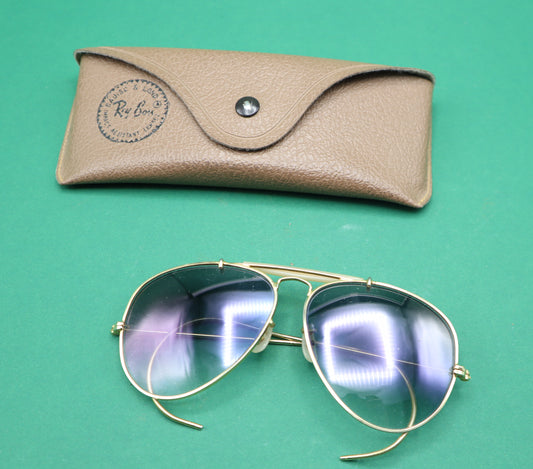 Vintage Rayban Bausch & Lomb Shooter Occhiali da sole con custodia originale Lente Trasparente fume