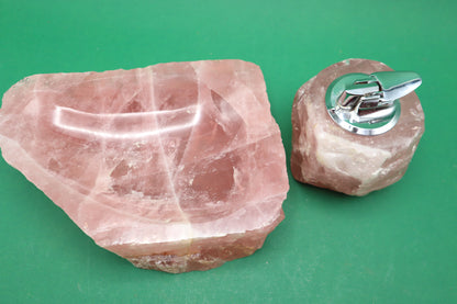 Accendino e posacenere al quarzo rosa Set