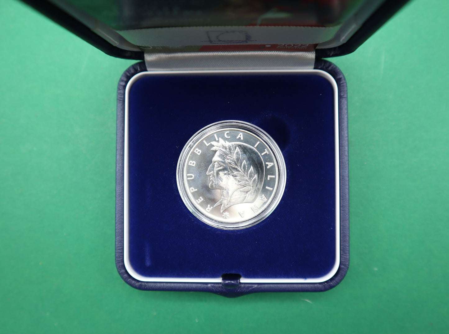 5 € Ag Dante Purgatorio Colorato - Italia 2022- Confezione In Cofanetto E Certificato - 700° Anniversario Della Scomparsa Di Dante Alighieri