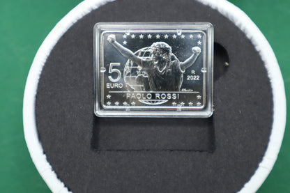 5 Euro Italia 2022 Paolo Rossi Campioni del mondo 1982 Rara